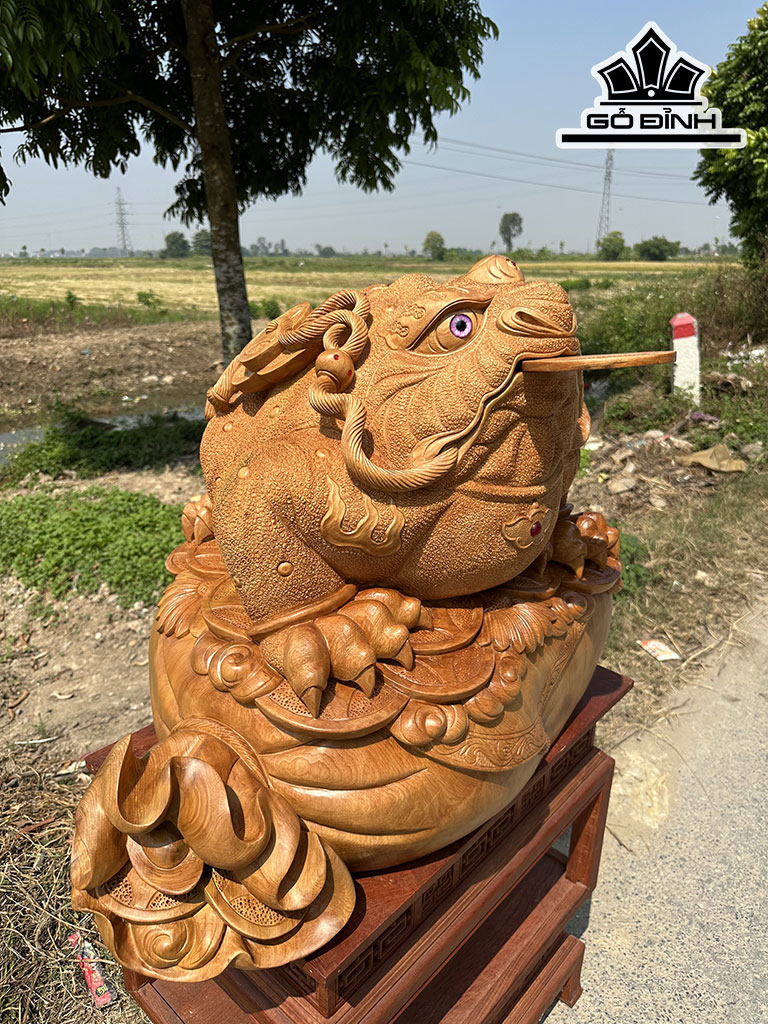 Tượng Thiềm Thừ Gỗ Ngọc Am Cao 58 Ngang 79 Sâu 50 (cm)
