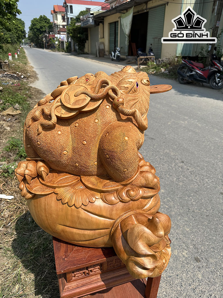 Tượng Thiềm Thừ Gỗ Ngọc Am Cao 58 Ngang 79 Sâu 50 (cm)