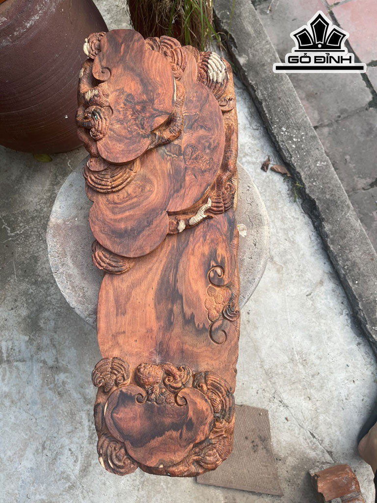 Khay Trà Gỗ Nu Trắc Cao 8 Ngang 60 Sâu 25 (cm)
