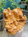 Tượng Di Lặc Gỗ Nu Hương Cao 40 Ngang 55 Sâu 26 (cm)