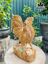 Tượng Gà Trống Gỗ Ngọc Am Cao 30 Ngang 25 Sâu 12 (cm)