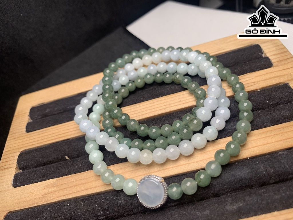 Chuỗi Đá Ngọc Lam Đường Kính Hạt 5,5 (mm)