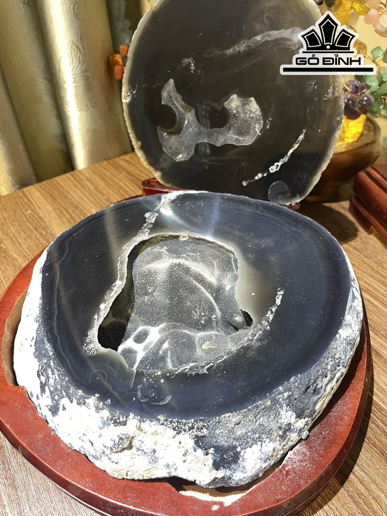 Bát Tụ Bảo Đá Mã Não Cao 17 Ngang 15 (cm) 6,17kg