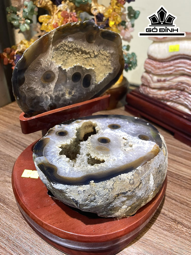 Bát Tụ Bảo Đá Mã Não Cao 14 Ngang 15 (cm) 3,84kg