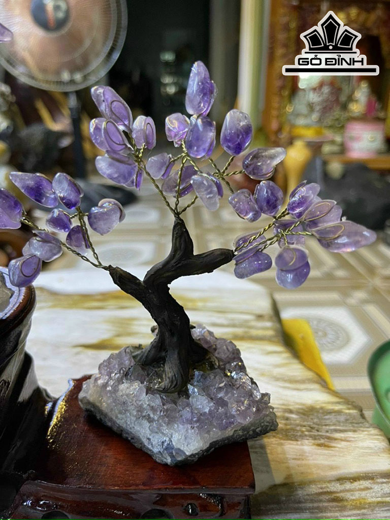 Cây Tài Lộc Đá Thạch Anh Tím Cao 28 Ngang 22 (cm) 1,3kg