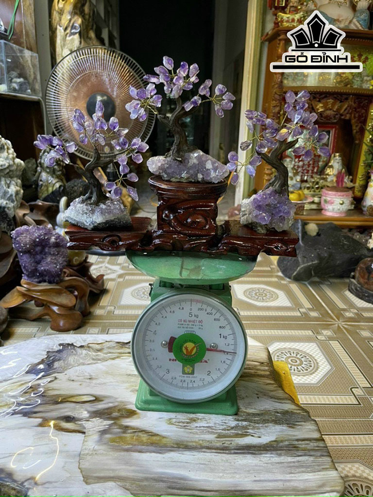 Cây Tài Lộc Đá Thạch Anh Tím Cao 28 Ngang 22 (cm) 1,3kg