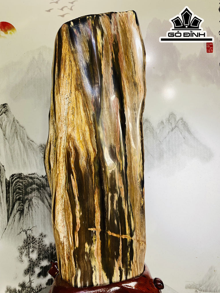 Tác Phẩm Gỗ Hóa Thạch Cao 55 Ngang 20 (cm) 13,5kg