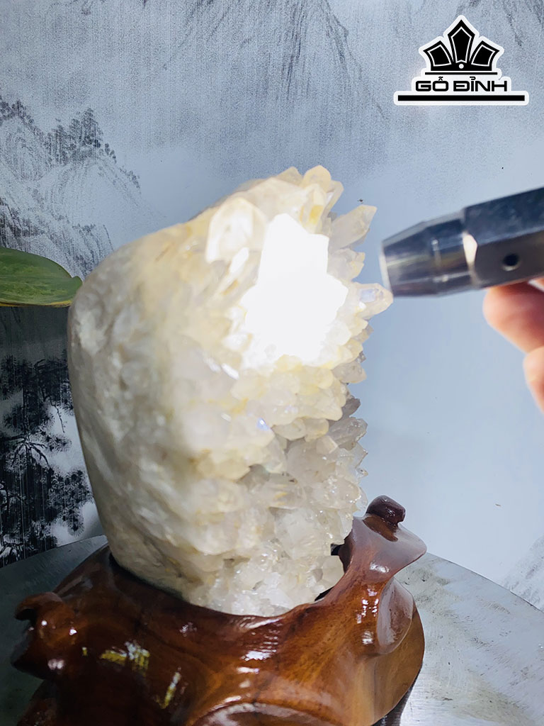 Tinh Thể Đá Thạch Anh Trắng Cao 22 Ngang 17 (cm) 3kg