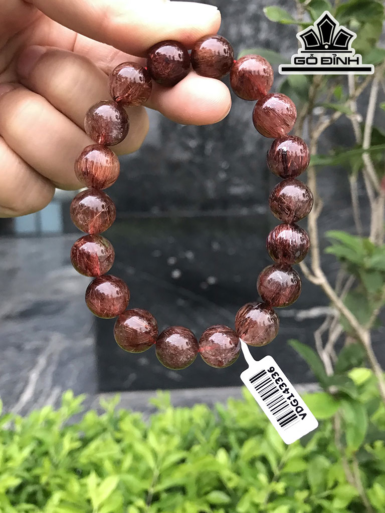 Vòng Tay Đá Thạch Anh Tóc Nâu Đường Kính Hạt 12 (mm)