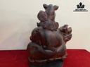 Gia Đình Tam Heo Gỗ Cẩm Việt Cao 46 Ngang 46 Sâu 21 (cm)