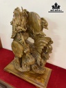 Tượng Cá Chép Hóa Rồng Gỗ Xá Xị Cao 62 Ngang 48 Sâu 24 (cm)