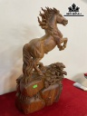Tượng Ngựa Phong Thủy (Nhất Mã Phi Thiên) Gỗ Hương Cao 60 Ngang 30 Sâu 16 (cm)