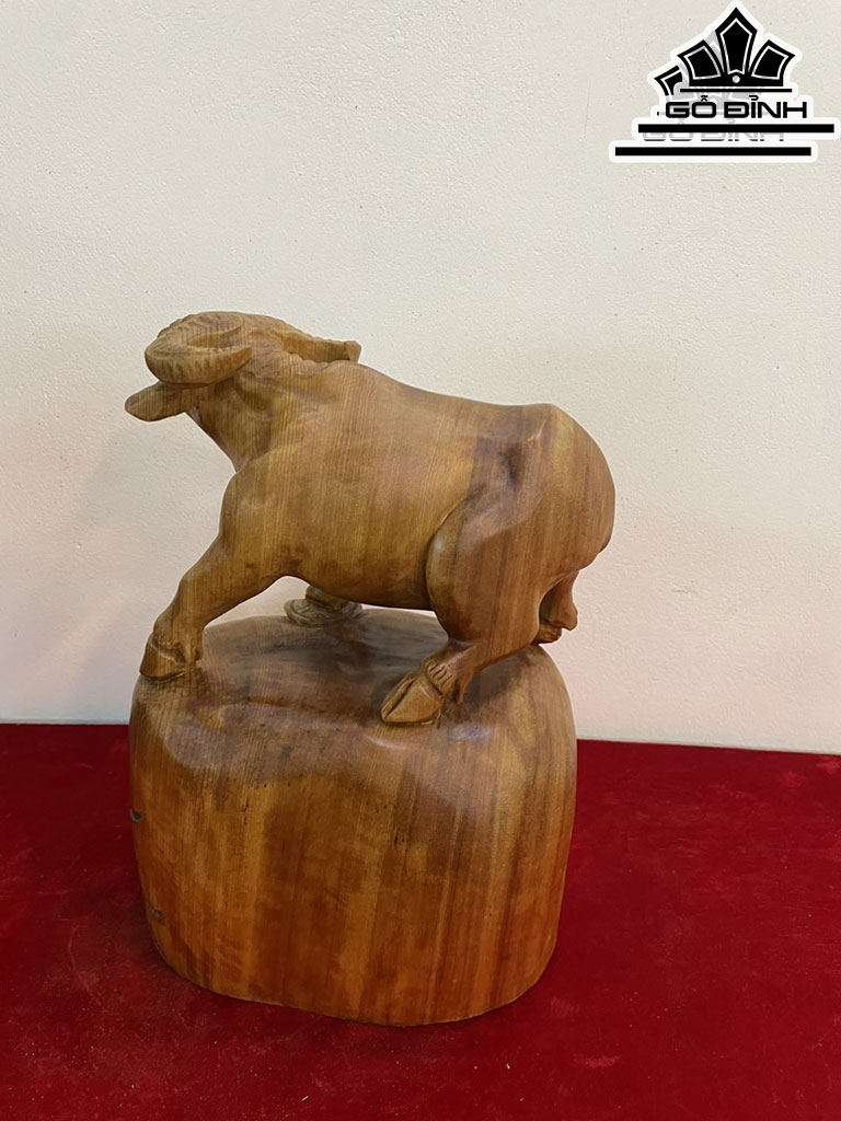 Tượng Trâu Gỗ Ngọc Am Cao 34 Ngang 26 Sâu 18 (cm)