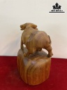 Tượng Trâu Gỗ Ngọc Am Cao 34 Ngang 26 Sâu 18 (cm)