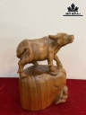 Tượng Trâu Gỗ Ngọc Am Cao 34 Ngang 26 Sâu 18 (cm)