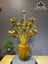 Bình Hoa Sen Gỗ Cẩm Vàng 21 Bông Cao 95 Ngang 60 Sâu 45 (cm)