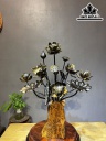 Bình Hoa Sen Gỗ Mun Hoa 17 Bông Cao 32 Ngang 23 Sâu 20 (cm)