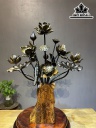 Bình Hoa Sen Gỗ Mun Hoa 17 Bông Cao 32 Ngang 23 Sâu 20 (cm)