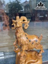 Tượng Dê Phong Thủy Gỗ Ngọc Am Cao 51 Ngang 28 Sâu 20 (cm)