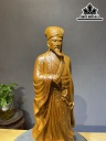 Tượng Gia Cát Lượng Gỗ Ngọc Am Cao 60 Ngang 18 Sâu 13 (cm)