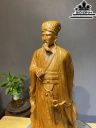 Tượng Gia Cát Lượng Gỗ Ngọc Am Cao 60 Ngang 18 Sâu 13 (cm)