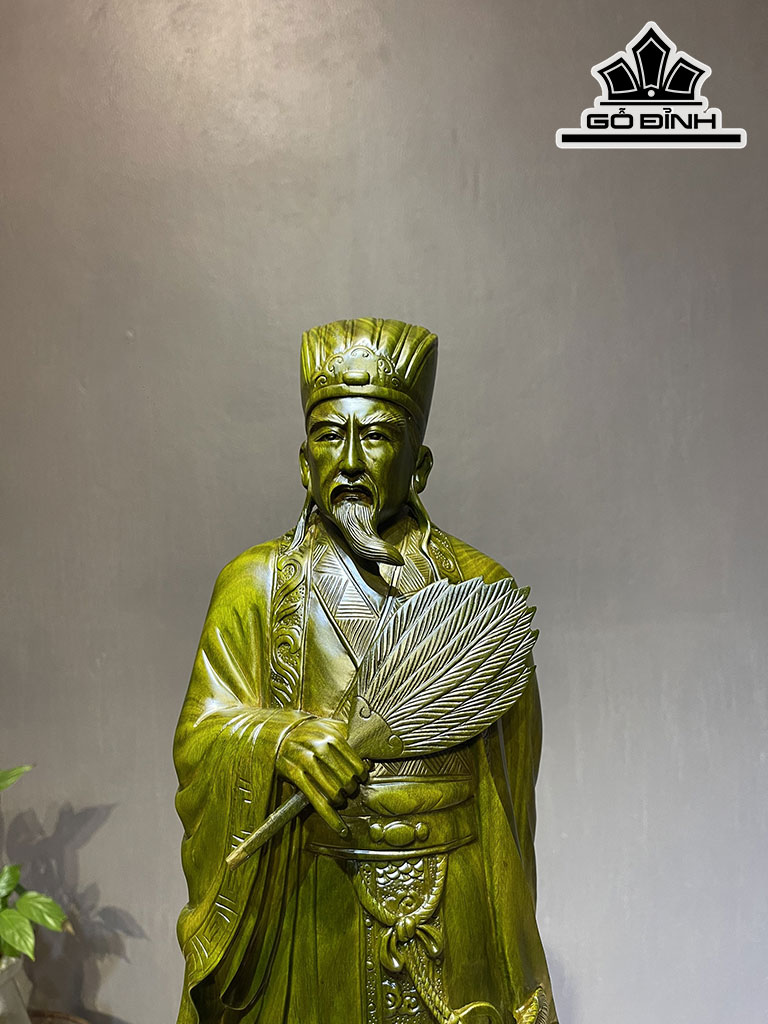 Tượng Gia Cát Lượng Gỗ Trắc Cao 60 Ngang 20 Sâu 14 (cm)