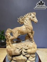 Tượng Ngựa Phong Thủy (Nhất Mã Phi Thiên) Gỗ Ngọc Am Cao 57 Ngang 36 Sâu 20 (cm)