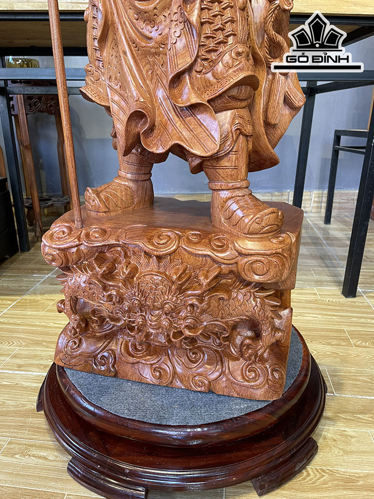 Tượng Quan Công Gỗ Hương Cao 102 Ngang 39 Sâu 25 (cm)