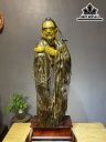 Tượng Thần Trà Gỗ Dổi Cao 100 Ngang 36 Sâu 19 (cm)