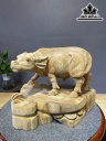 Tượng Trâu Gỗ Ngọc Am Cao 27 Ngang 35 Sâu 23 (cm)