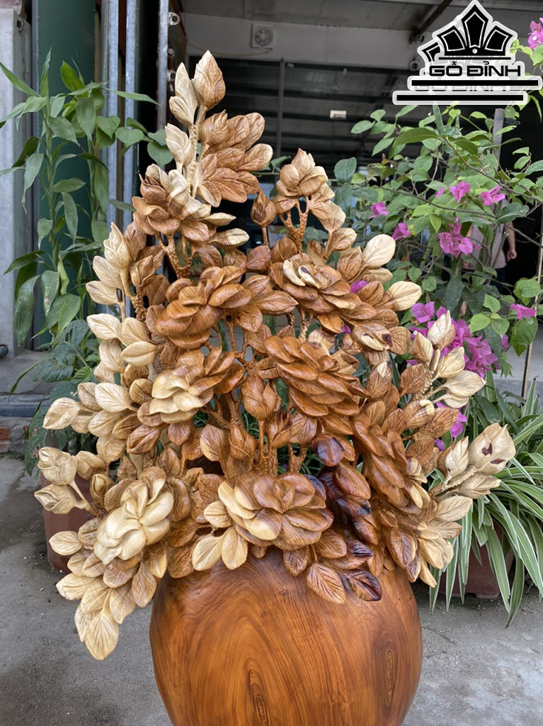 Bình Hoa Gỗ Hương Cao 83 Ngang 52 Sâu 22 (cm)