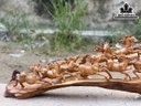 Tượng Bát Mã Gỗ Ngọc Am Cao 28 Ngang 71 Sâu 13 (cm)
