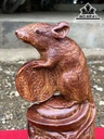 Tượng Chuột Phong Thủy Gỗ Cẩm Cao 27 Ngang 13 Sâu 8 (cm)