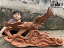 Tượng Đại Bàng Săn Mồi Gỗ Hương Cao 68 Ngang 106 Sâu 43 (cm)