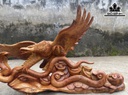Tượng Đại Bàng Săn Mồi Gỗ Hương Cao 68 Ngang 106 Sâu 43 (cm)