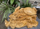 Tượng Long Quy Gỗ Xá Xị Cao 12 Ngang 36 Sâu 26 (cm)