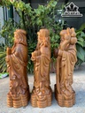 Tượng Phúc Lộc Thọ (Tam Đa) Gỗ Ngọc Am Cao 48 Ngang 16 Sâu 12 (cm)