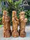 Tượng Phúc Lộc Thọ (Tam Đa) Gỗ Ngọc Am Cao 48 Ngang 16 Sâu 12 (cm)