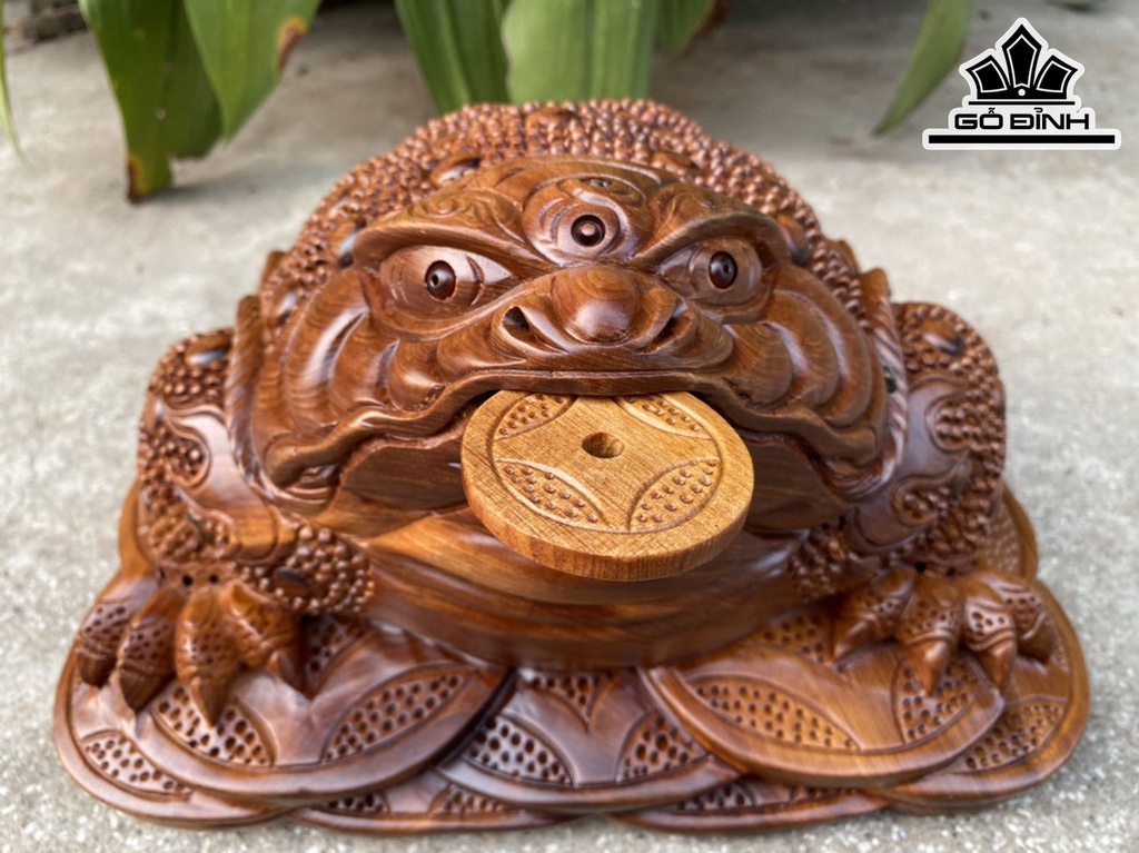 Tượng Thiềm Thừ Gỗ Ngọc Am Cao 17 Ngang 27 Sâu 22 (cm)