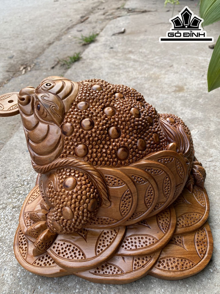 Tượng Thiềm Thừ Gỗ Ngọc Am Cao 17 Ngang 27 Sâu 22 (cm)