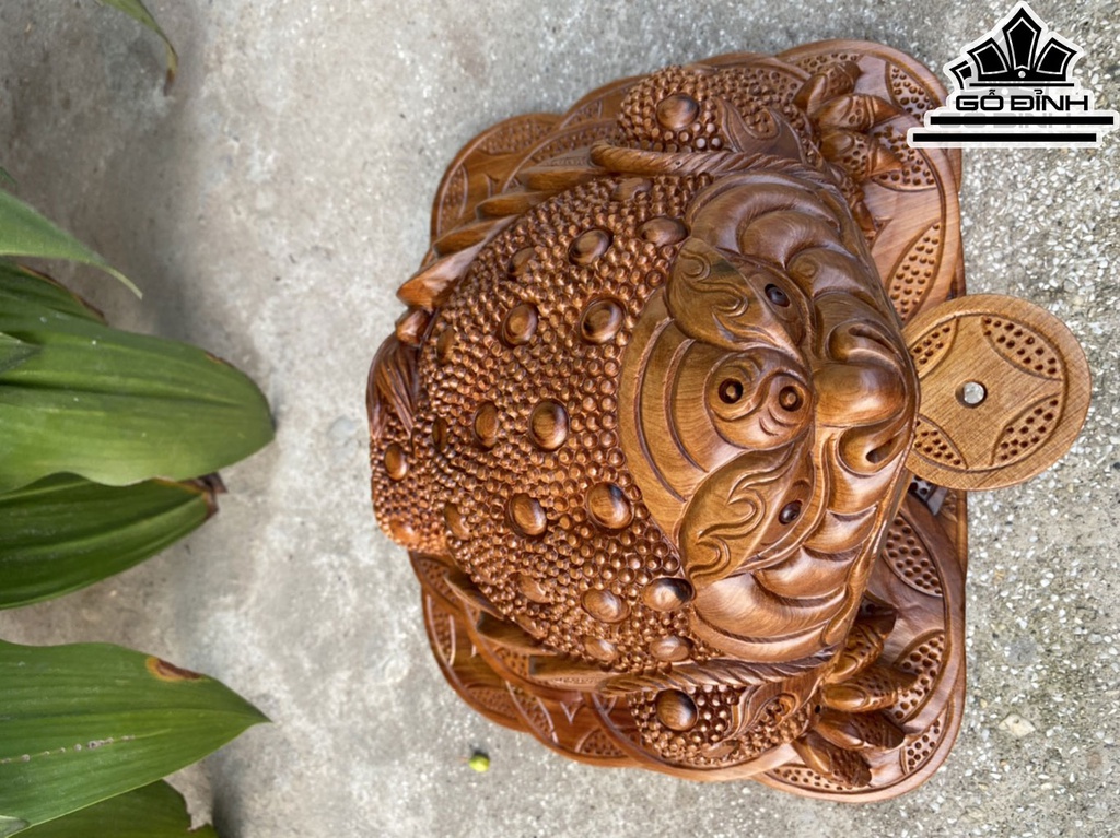 Tượng Thiềm Thừ Gỗ Ngọc Am Cao 17 Ngang 27 Sâu 22 (cm)