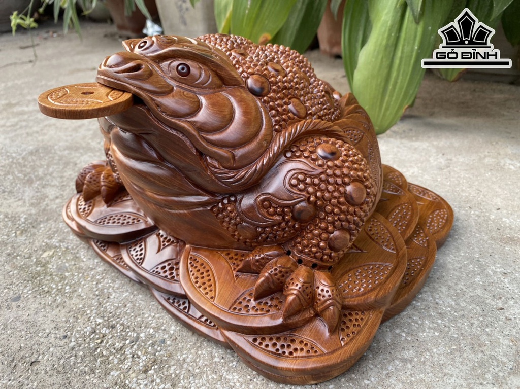 Tượng Thiềm Thừ Gỗ Ngọc Am Cao 17 Ngang 27 Sâu 22 (cm)