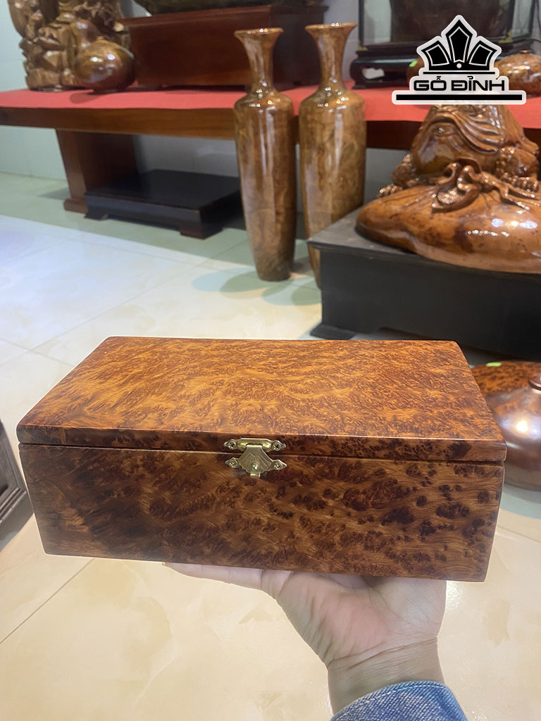 Hộp Đựng Khăn Giấy Gỗ Nu Ngọc Am Cao 8 Dài 12,8 Rộng 11,7 Dày 1 (cm)