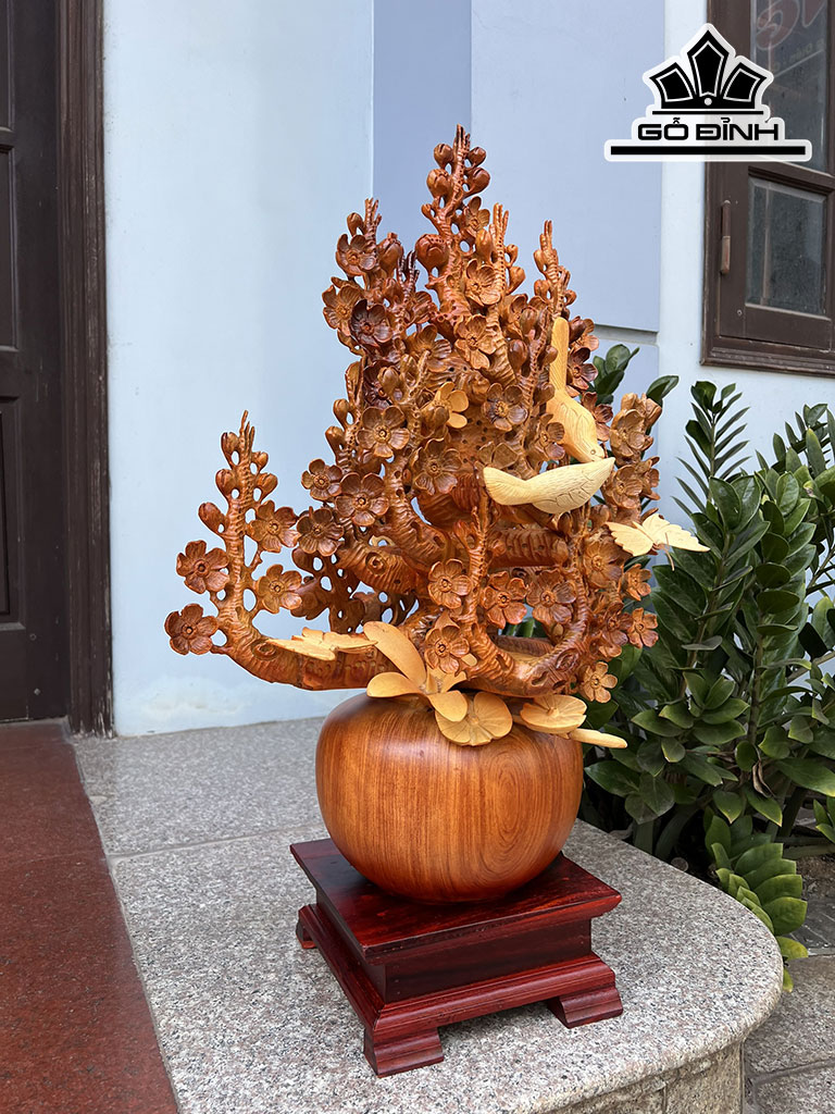 Bình Hoa Gỗ Hương Cao 79 Ngang 51 Sâu 30 (cm)