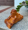 Tượng Chó Gỗ Hương Cao 16 Ngang 25 Sâu 12 (cm)