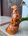 Tượng Chó Gỗ Hương Cao 50 Ngang 25 Sâu 24 (cm)