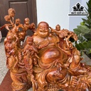 Tượng Phật Di Lặc Ngũ Phúc Gỗ Hương Cao 51 Ngang 62 Sâu 37 (cm)