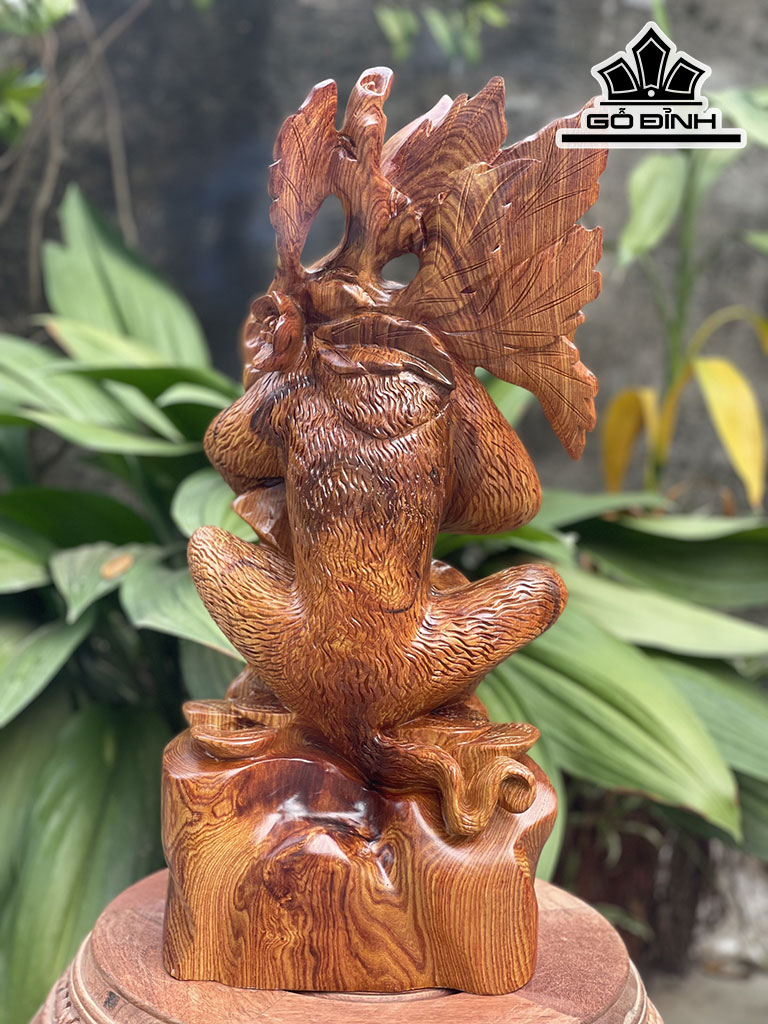 Tượng Khỉ Phong Thủy Gỗ Cẩm Cao 46 Ngang 20 Sâu 13 (cm)
