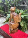 Tượng Mèo Gỗ Cẩm Cao 50 Ngang 25 Sâu 20 (cm)
