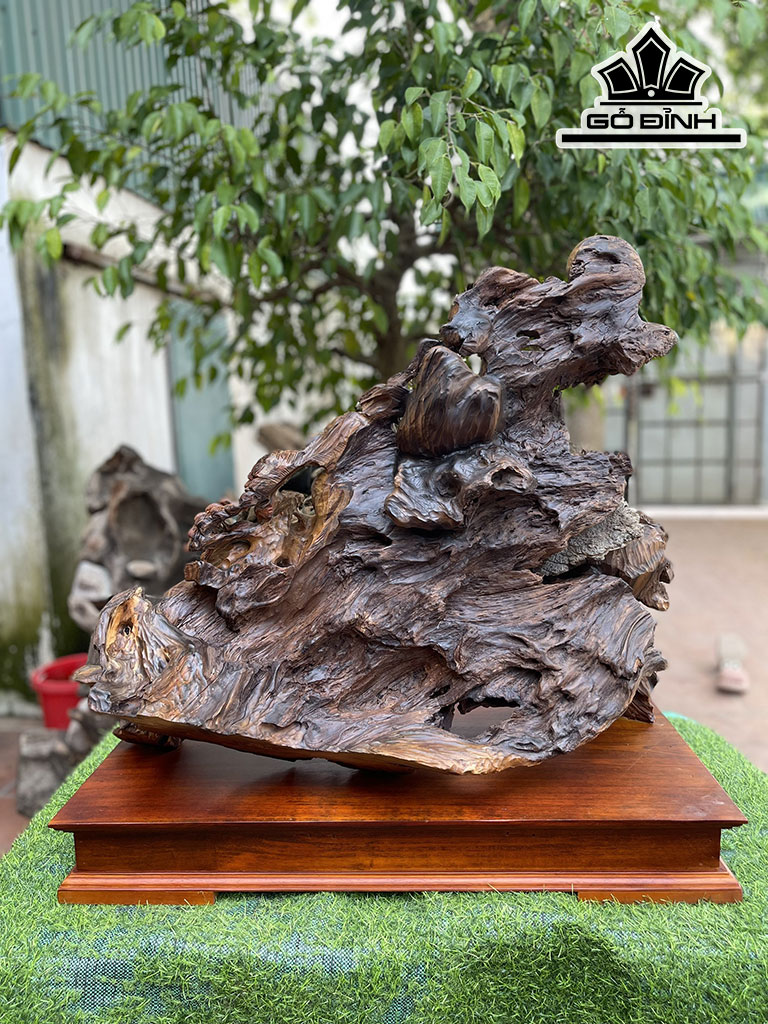 Tượng Nhất Tâm Bái Phật Gỗ Bách Xanh Cao 75 Ngang 80 Sâu 40 (cm)